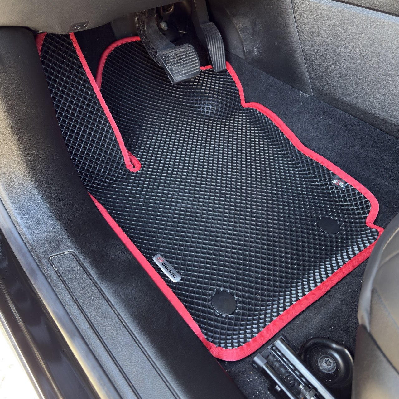 Driver side EVA car mat installed in Dodge Hornet 2023 2024 2025 custom fit floor mat