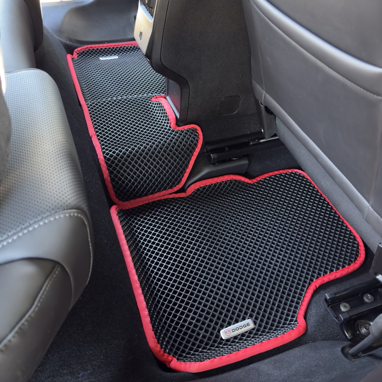 Rear EVA car mats installed in Dodge Hornet 2023 2024 2025 custom fit rear floor mats