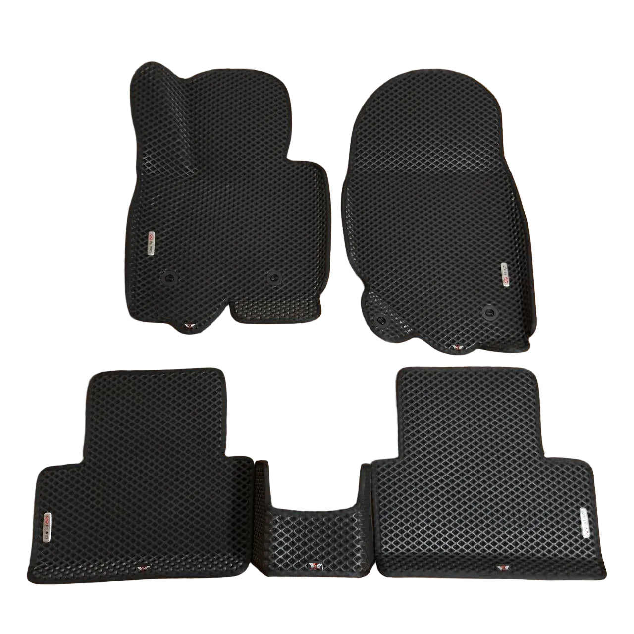 Full set of EVA floor mats for Infiniti EX35 2008‑2012, front and rear, waterproof, non-slip, black, perfect fit, car interior protection