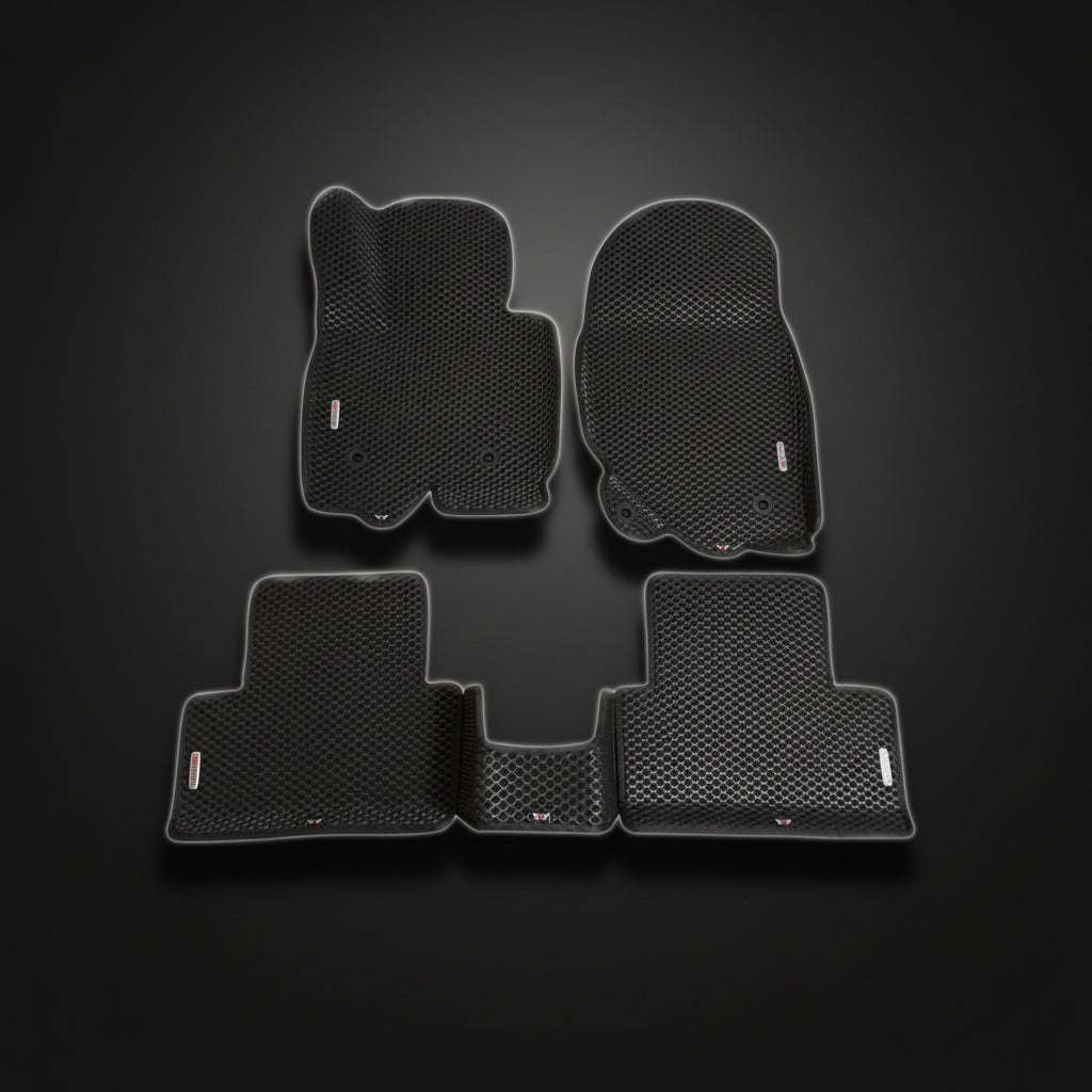 Full set of EVA floor mats for Infiniti EX35 2008‑2012, front and rear, waterproof, non-slip, black, perfect fit